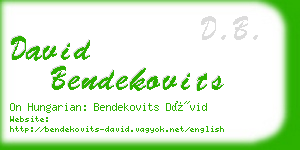 david bendekovits business card